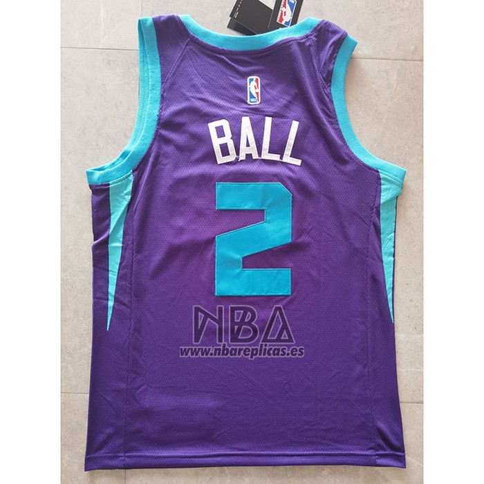 Camiseta Charlotte Hornets LaMelo Ball NO 2 Statement Edition Violeta